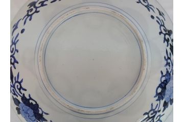 特大!　江戸期　古伊万里　色絵　松　獅子　唐人　花鳥　1尺8寸　約55cm　大皿(一尺八寸、和食器、和皿)(R-062898)