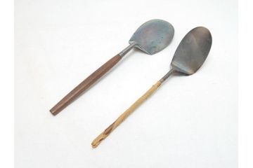 金工師　村田耕閑　南鐐　炉　風炉　囲炉裏 灰杓子(共箱付き、灰匙、茶道具、炭手前)(R-062904)
