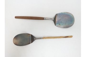 金工師　村田耕閑　南鐐　炉　風炉　囲炉裏 灰杓子(共箱付き、灰匙、茶道具、炭手前)(R-062904)