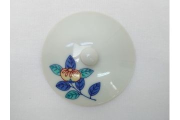 重要無形文化財　人間国宝　有田　十四代今泉今右衛門　宮内庁御用達　錦橘絵　湯呑(共箱付き、和食器)(R-062907)