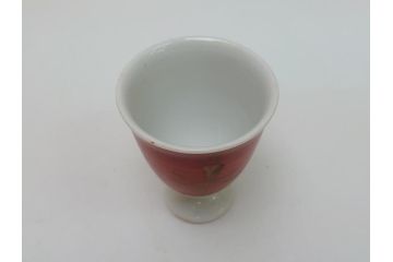 金襴手　赤絵　在銘　盃(共箱付き、馬上盃、ぐい呑み、酒器、和食器)(R-062909)