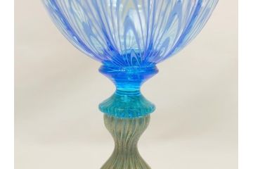 イタリア　ベネチアングラス　ワイングラス(作家物、サイン有、ムラノガラス、ムラーノガラス、ベネチアンガラス)(R-062916)