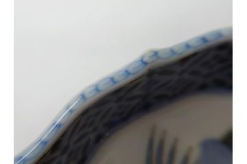 江戸　伊万里　色絵　染付　龍・鳳凰の図　二重角福　渦福　変形皿(和食器)(R-062917)