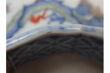 江戸　伊万里　色絵　染付　龍・鳳凰の図　二重角福　渦福　変形皿(和食器)(R-062917)