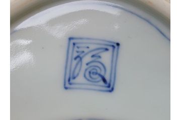 江戸　伊万里　色絵　染付　龍・鳳凰の図　二重角福　渦福　変形皿(和食器)(R-062917)