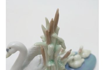 スペイン　リヤドロ　LLADRO　1989　Follow Me(ついていらっしゃい)　白鳥の親子　フィギュリン(箱なし、陶器人形、置物、オブジェ、スワン)(R-062918)
