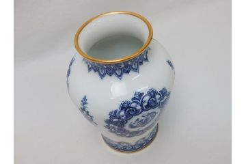 大倉陶園(OKURA、OAC)　呉須　鳳凰紋　明正會50周年　15cm花器(箱なし、花瓶、フラワーベース、花入、白磁)(R-062919)