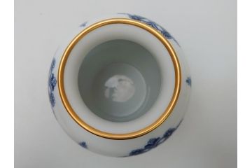 大倉陶園(OKURA、OAC)　呉須　鳳凰紋　明正會50周年　15cm花器(箱なし、花瓶、フラワーベース、花入、白磁)(R-062919)