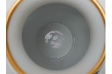 大倉陶園(OKURA、OAC)　呉須　鳳凰紋　明正會50周年　15cm花器(箱なし、花瓶、フラワーベース、花入、白磁)(R-062919)