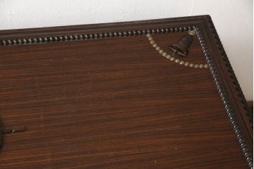 ビンテージ家具　縞黒檀(シマコクタン)材　唐木　激重!!豪華な装飾が重厚な雰囲気を醸し出す収納箱(宝箱、収納ボックス、サイドボード、ヴィンテージ)(R-062924)