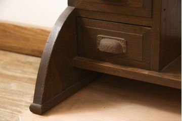 和製アンティーク　大正ロマン　栓材　お花の透かし彫りが可愛らしい!デスクトップにおすすめの本立て(ブックスタンド、卓上収納、小物収納)(R-062927)