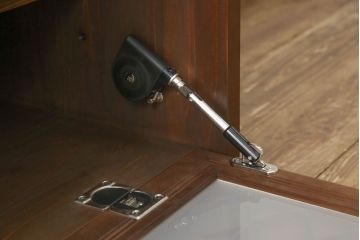 ラフジュ工房オリジナル　古建具リメイク　組子欄間　フラップダウン扉のテレビ台(ローボード、テレビボード、サイドボード、戸棚、収納棚)(R-062931)
