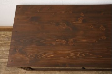 ラフジュ工房オリジナル　古建具リメイク　組子欄間　フラップダウン扉のテレビ台(ローボード、テレビボード、サイドボード、戸棚、収納棚)(R-062931)