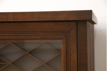 ラフジュ工房オリジナル　古建具リメイク　組子欄間　フラップダウン扉のテレビ台(ローボード、テレビボード、サイドボード、戸棚、収納棚)(R-062931)