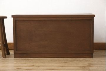 ラフジュ工房オリジナル　古建具リメイク　組子欄間　フラップダウン扉のテレビ台(ローボード、テレビボード、サイドボード、戸棚、収納棚)(R-062931)