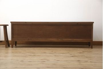 ラフジュ工房オリジナル　古建具リメイク　丸くくり抜かれた建具がモダンなサイドボード(ローボード、リビングボード、テレビボード、戸棚、収納棚)(R-062932)