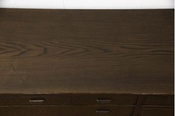 中古　美品　内部国産桐材　タモ材　職人手造りの高級品!!造りが良いローチェスト(引き出し、ローボード、リビングボード)(R-062947)