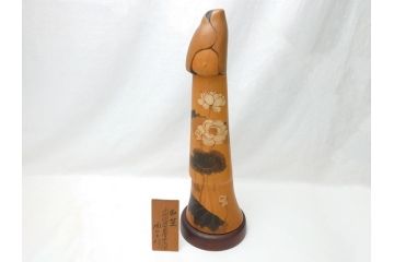 内閣総理大臣賞受賞作家　現代の名工　関口三作　創作こけし　白蓮　49cm(共箱なし、置物、人形、木彫)(R-062953)