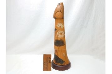 内閣総理大臣賞受賞作家　現代の名工　関口三作　創作こけし　白蓮　49cm(共箱なし、置物、人形、木彫)(R-062953)
