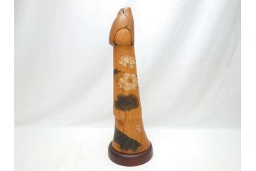 内閣総理大臣賞受賞作家　現代の名工　関口三作　創作こけし　白蓮　49cm(共箱なし、置物、人形、木彫)(R-062953)
