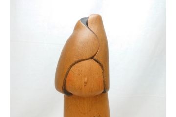 内閣総理大臣賞受賞作家　現代の名工　関口三作　創作こけし　白蓮　49cm(共箱なし、置物、人形、木彫)(R-062953)