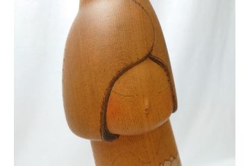 内閣総理大臣賞受賞作家　現代の名工　関口三作　創作こけし　白蓮　49cm(共箱なし、置物、人形、木彫)(R-062953)