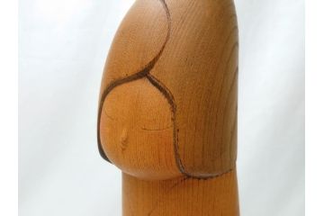 内閣総理大臣賞受賞作家　現代の名工　関口三作　創作こけし　白蓮　49cm(共箱なし、置物、人形、木彫)(R-062953)