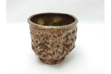 江戸〜明治期　古相馬　相馬焼　見込走り駒　走り駒　湯呑(共箱なし、煎茶椀、ぐいのみ、和食器)(R-062955)