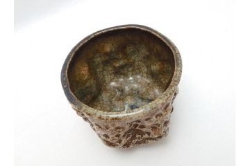 江戸〜明治期　古相馬　相馬焼　見込走り駒　走り駒　湯呑(共箱なし、煎茶椀、ぐいのみ、和食器)(R-062955)