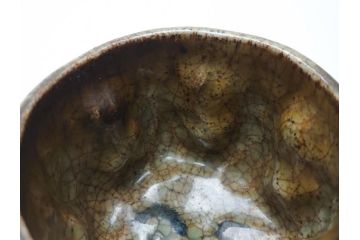 江戸〜明治期　古相馬　相馬焼　見込走り駒　走り駒　湯呑(共箱なし、煎茶椀、ぐいのみ、和食器)(R-062955)