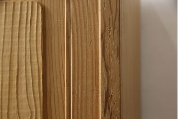 和製ビンテージ　総杉無垢材　鏡板一枚板　杢目が美しい下駄箱(ヴィンテージ、戸棚、収納棚)(R-062959)
