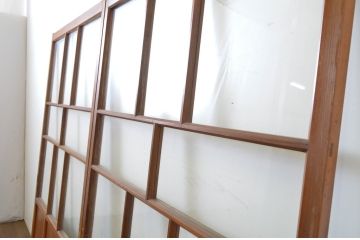 アンティーク建具　大正ロマンの雰囲気香るガラス戸2枚セット(引き戸)(R-062960)