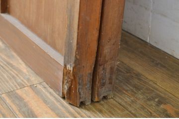 アンティーク建具　大正ロマンの雰囲気香るガラス戸2枚セット(引き戸)(R-062960)