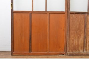 アンティーク建具　大正ロマンの雰囲気香るガラス戸2枚セット(引き戸)(R-062962)