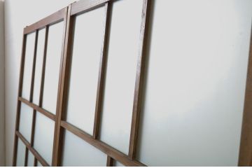 アンティーク建具　大正ロマンの雰囲気香るガラス戸2枚セット(引き戸)(R-062962)