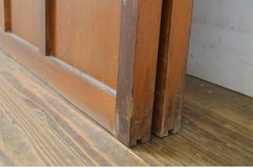 アンティーク建具　大正ロマンの雰囲気香るガラス戸2枚セット(引き戸)(R-062962)