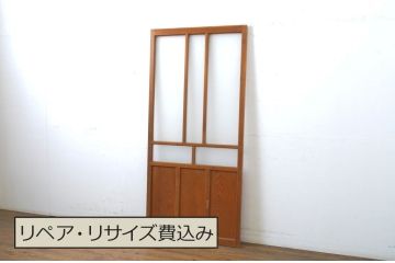 アンティーク建具　大正ロマンの雰囲気香るガラス戸1枚(引き戸)(R-062963)
