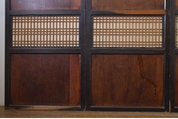アンティーク建具　上品な和の趣を演出する障子帯戸4枚セット(引き戸、障子戸)(R-062964)