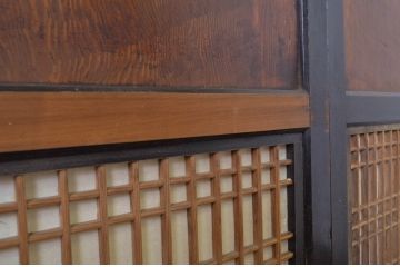 アンティーク建具　上品な和の趣を演出する障子帯戸4枚セット(引き戸、障子戸)(R-062964)