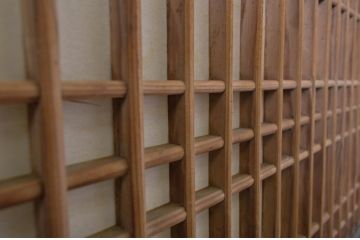 アンティーク建具　上品な和の趣を演出する障子帯戸4枚セット(引き戸、障子戸)(R-062964)