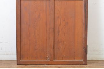 アンティーク建具　木の風合いが味わい深いガラス扉1枚(ドア、木製扉)(R-062965)