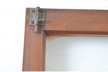 アンティーク建具　木の風合いが味わい深いガラス扉1枚(ドア、木製扉)(R-062965)