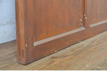 アンティーク建具　木の風合いが味わい深いガラス扉1枚(ドア、木製扉)(R-062965)