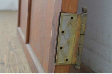 アンティーク建具　木の風合いが味わい深いガラス扉1枚(ドア、木製扉)(R-062965)