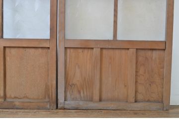 アンティーク建具　どこか懐かしい雰囲気漂う幅狭ガラス戸3枚セット(引き戸)(R-062966)