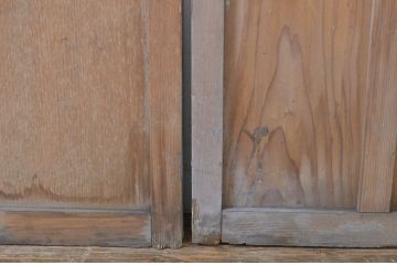 アンティーク建具　どこか懐かしい雰囲気漂う幅狭ガラス戸3枚セット(引き戸)(R-062966)