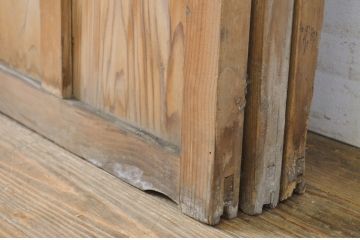 アンティーク建具　どこか懐かしい雰囲気漂う幅狭ガラス戸3枚セット(引き戸)(R-062966)