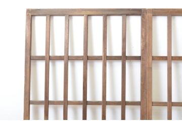 アンティーク建具　和の空間づくりにおすすめの玄関戸2枚セット(荒格子戸、引き戸、ガラス戸)(R-062967)