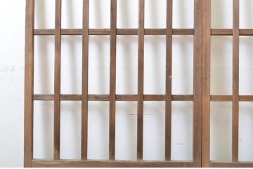 アンティーク建具　和の空間づくりにおすすめの玄関戸2枚セット(荒格子戸、引き戸、ガラス戸)(R-062967)