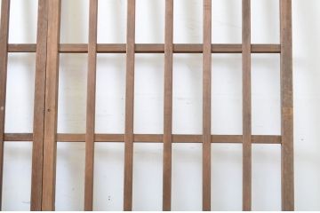アンティーク建具　和の空間づくりにおすすめの玄関戸2枚セット(荒格子戸、引き戸、ガラス戸)(R-062967)